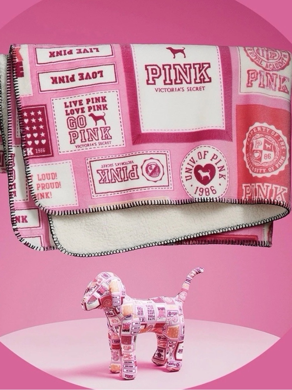 PINK Friday Mystery Mini Dog + Cozy
Plush Blanket